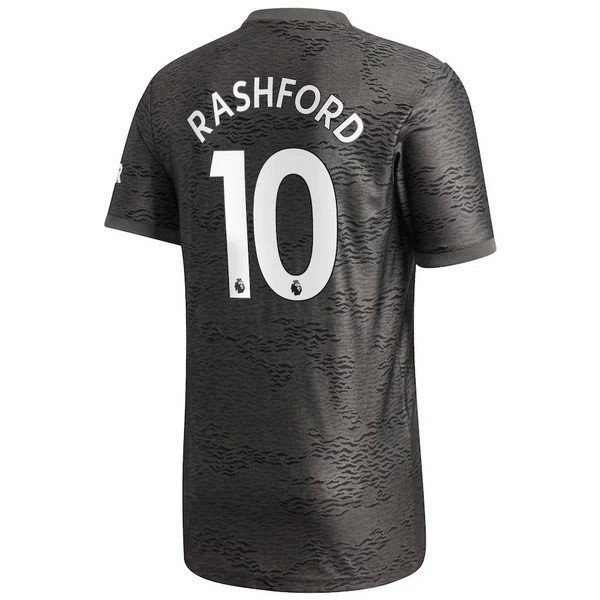 Camiseta Manchester United NO.10 Rashford Replica Segunda Ropa 2020/21 Negro